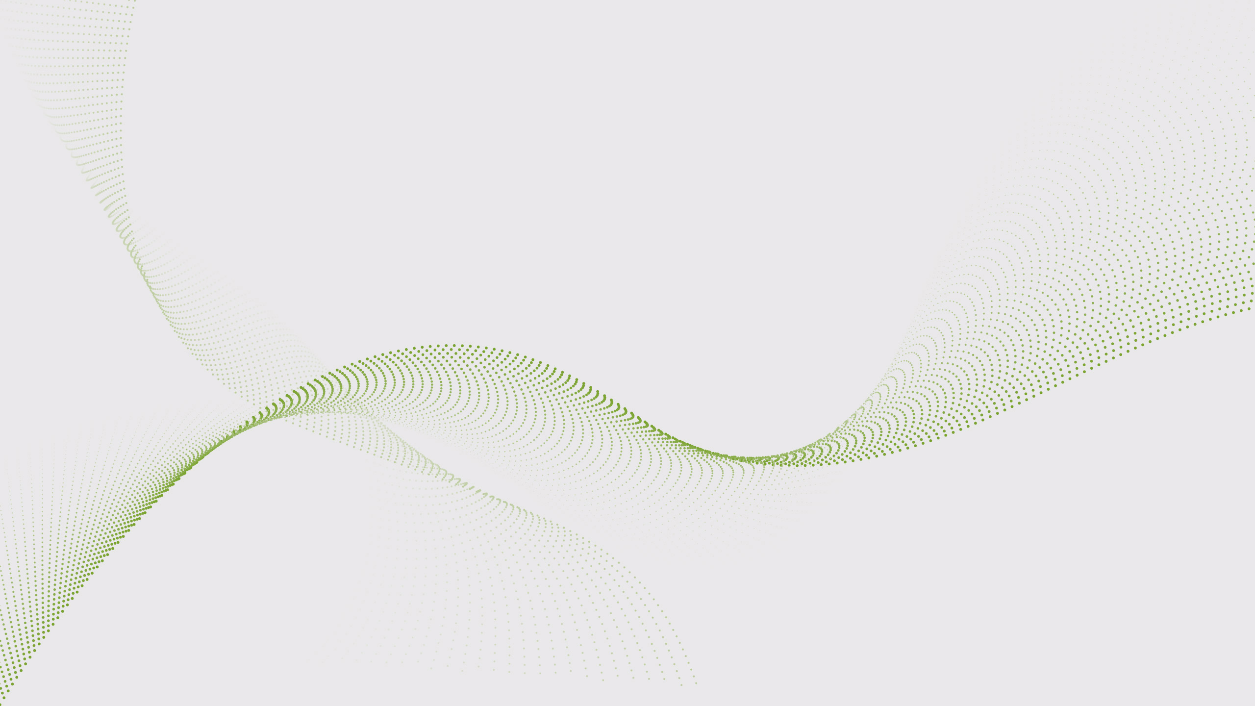 Abstract digital artwork with a flowing wave-like pattern comprised of small green dots that gradually fade into the white background. The wavy design, reminiscent of an SD-WAN backbone, creates a sense of movement and fluidity.